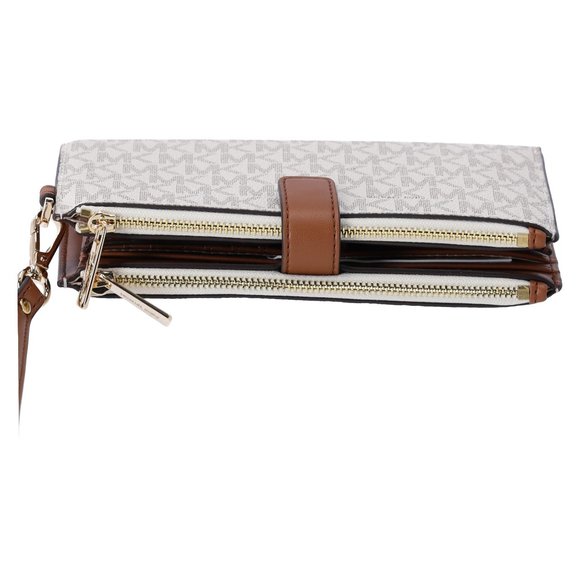 Michael Kors Jet Set Double Zip Wristlet Phone Wallet Vanilla MK - Picture 10 of 10